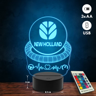 New Holland logós 3D Led lámpa