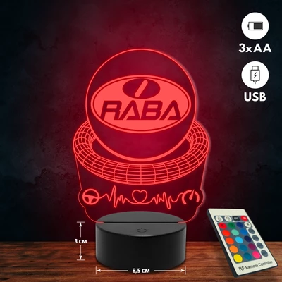 Rába logós 3D Led lámpa