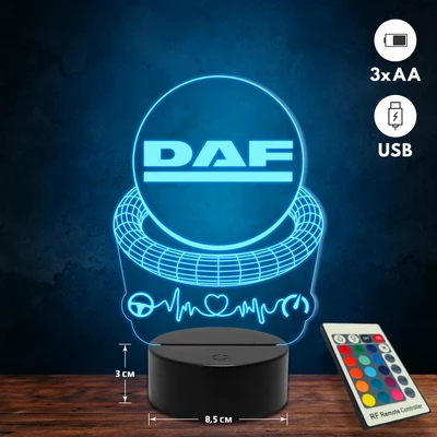 DAF logós 3D Led lámpa