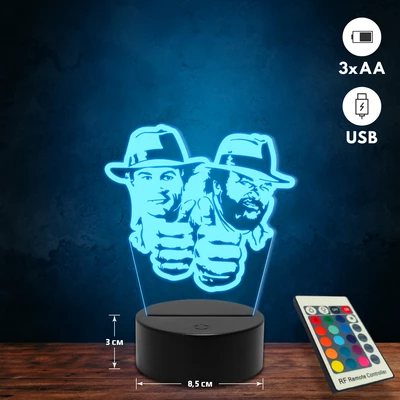 Bud Spencer és Terence Hill 3D Led lámpa