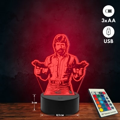 Chuck Norris 3D Led lámpa