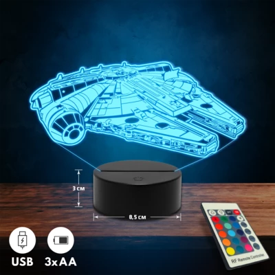 Millennium Falcon 3D Led lámpa