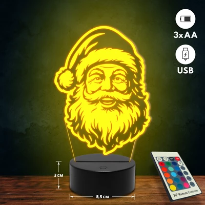 Mikulás arc 3D Led lámpa