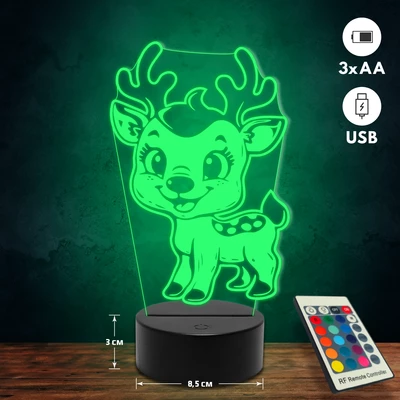 Rénszarvasbébi 3D Led lámpa