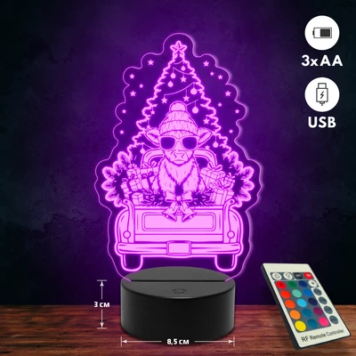 Mókás karácsony 3D Led lámpa