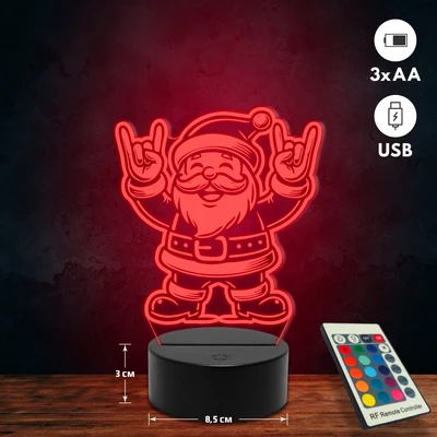Rocker Mikulás 3D Led lámpa