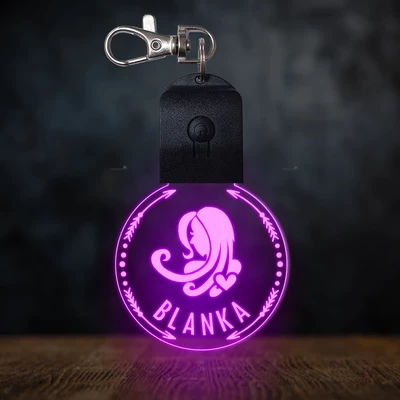 Szűz csillagjegyes világító led kulcstartó - Egyedi felirattal