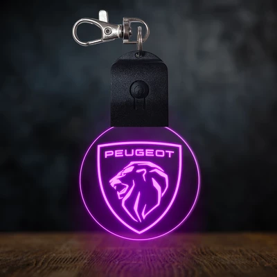 Peugeot világító led kulcstartó