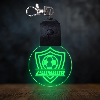 Focis világító led kulcstartó - Egyedi felirattal