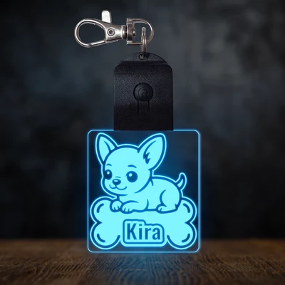 Csivava világító led kulcstartó - Egyedi felirattal