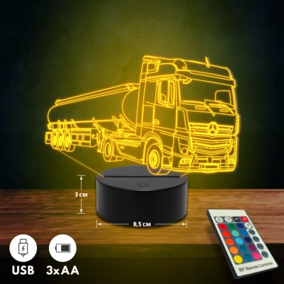 Mercedes üzemanyagszállító kamionos 3D Led lámpa