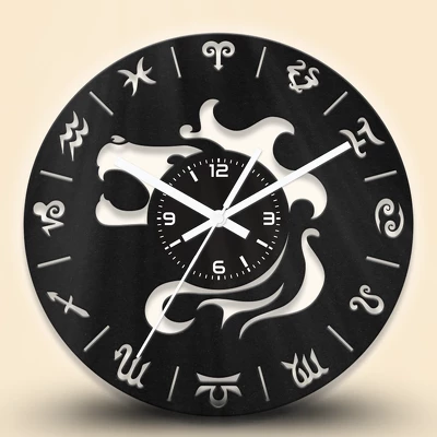 Oroszlán - Csillagjegyes fa falióra