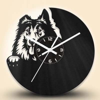 Border collie kutyás fa falióra