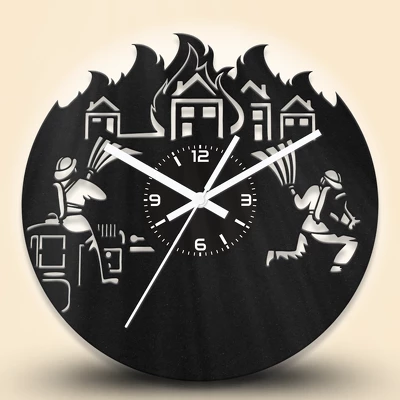 Tűzoltó fa falióra