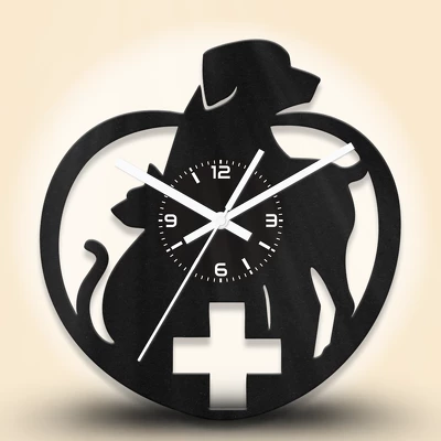 Állatorvos fa falióra