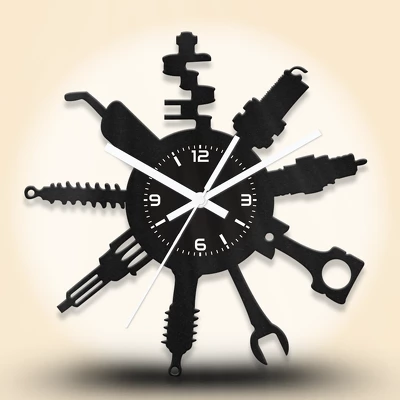 Autószerelő fa falióra