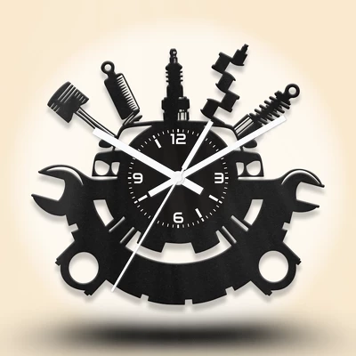 Autószerelő fa falióra