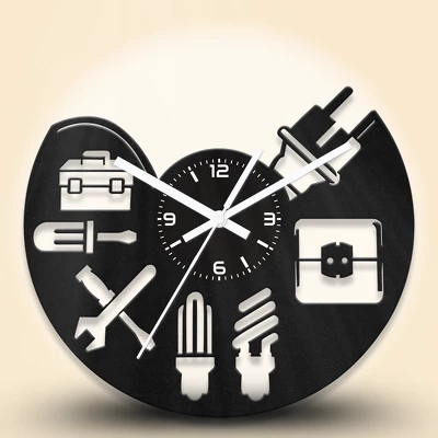 Villanyszerelő fa falióra