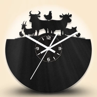 Állattenyésztő fa falióra