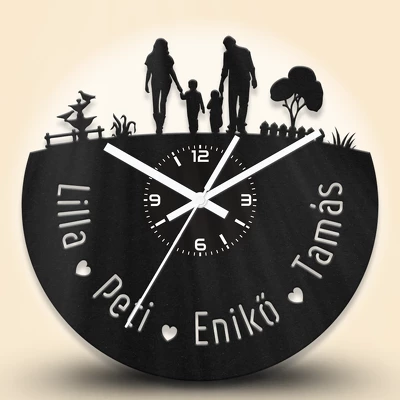 Együtt a család fa falióra, két gyerek