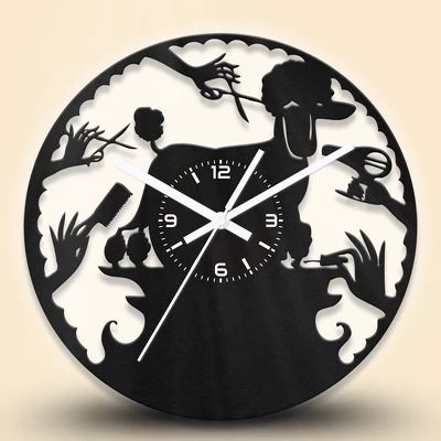 Kutya kozmetikás fa falióra