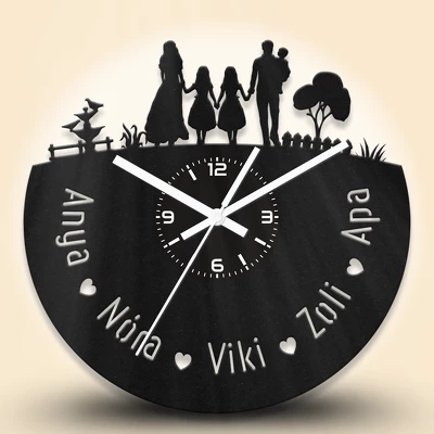 Együtt a család fa falióra, három gyerek