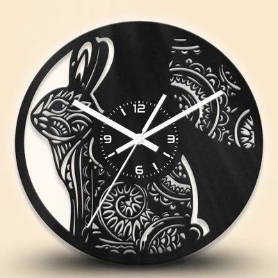 Nyuszis mandala fa falióra