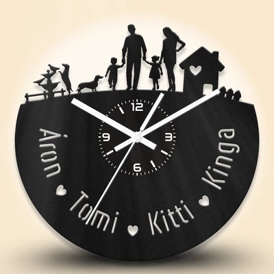 Együtt a család fa falióra, két gyerek