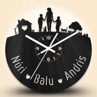 Együtt a család fa falióra, két gyerek