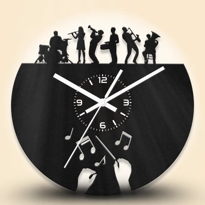 Fúvószenekar fa falióra