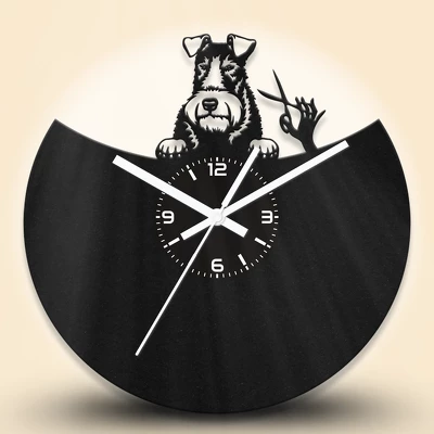 Kutya kozmetikás fa falióra