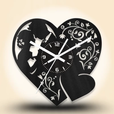 Esküvő fa falióra