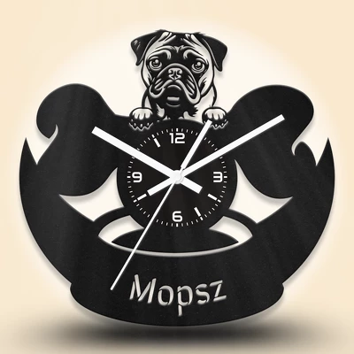 Mopsz kutyafejes fa falióra