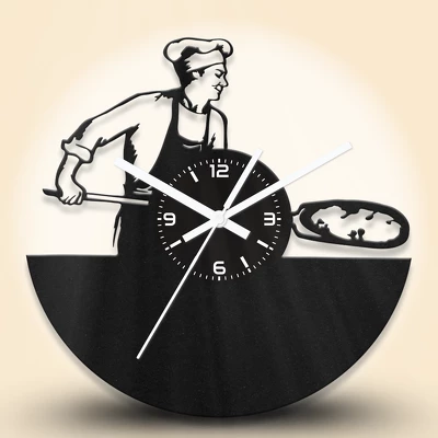 Pizza szakács fa falióra