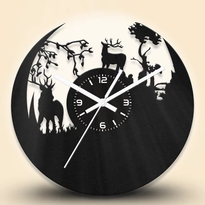 Szarvasos vonulás fa falióra