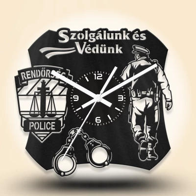 Rendőrség fa falióra