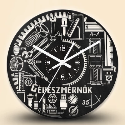 Gépészmérnök fa falióra