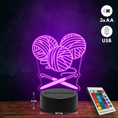 Horgolós 3D Led lámpa